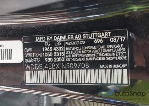 2018 Mercedes-Benz Cla 250 from USA, damaged, VIN WDDSJ4EBXJN509708